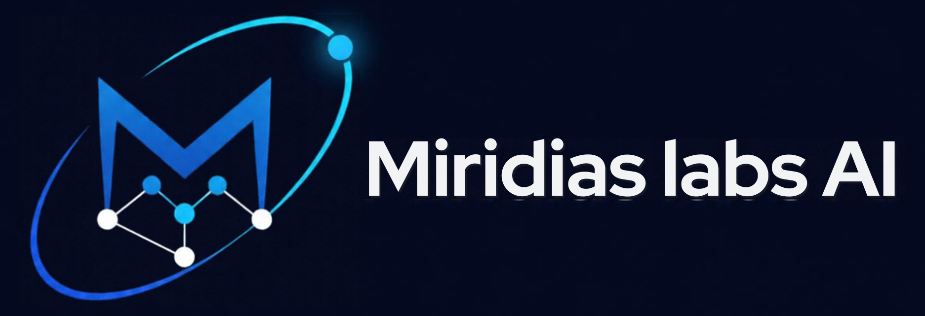 Logo Miridias Labs AI : un M bleu relié à un réseau de points